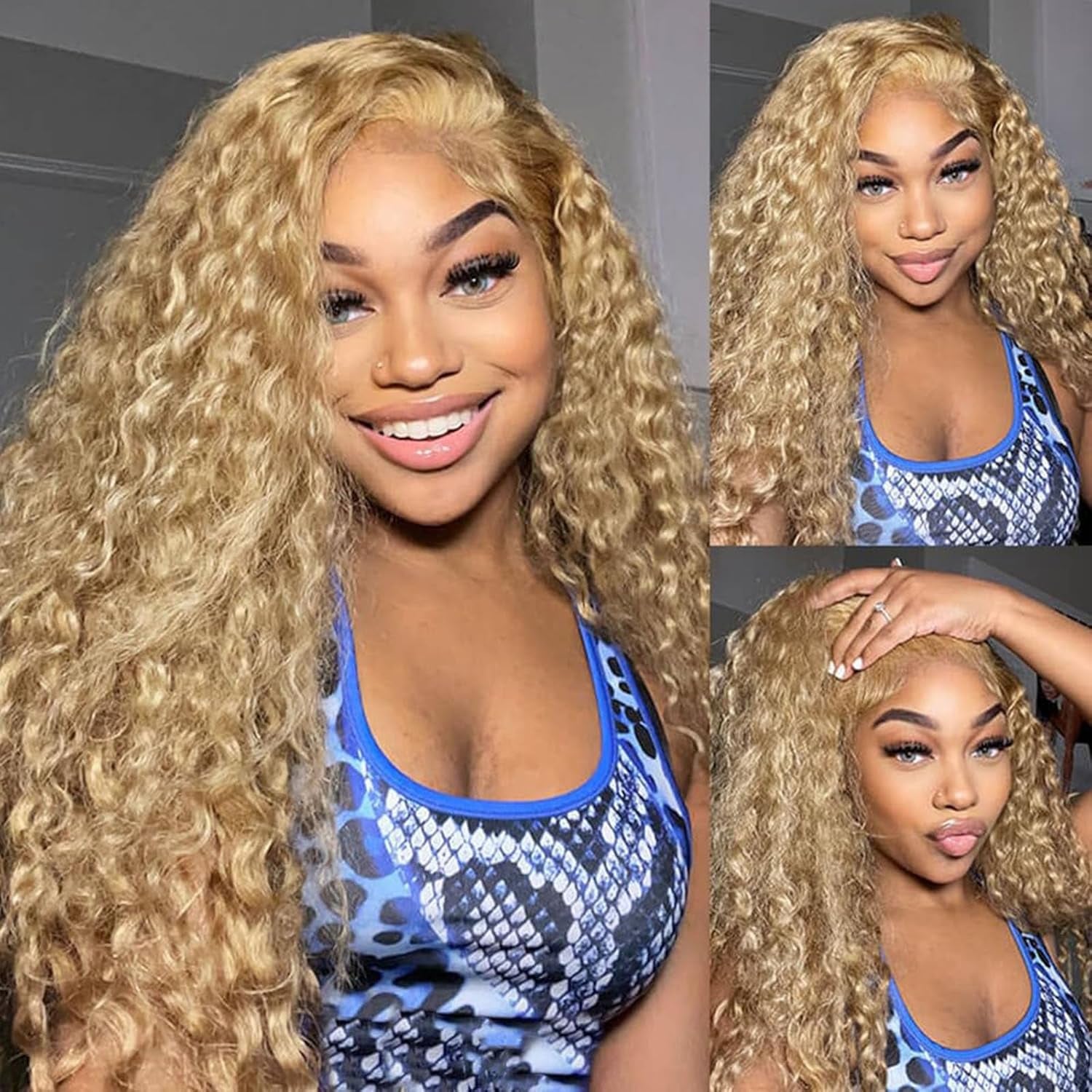 Human Hair Wig 5X5 27 Dark Brown Deep Wave Lace Front Wigs Human Hair Wig 200% Density