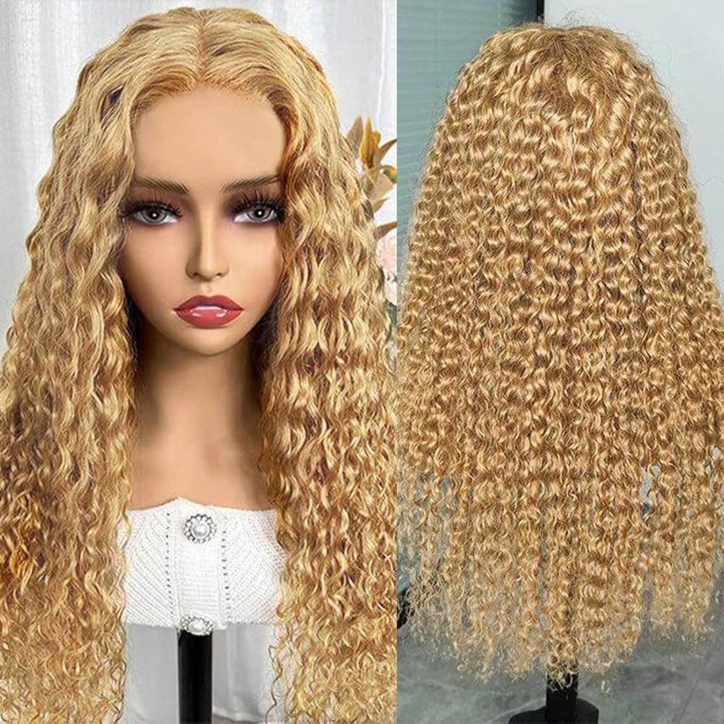 Human Hair Wig 5X5 27 Dark Brown Deep Wave Lace Front Wigs Human Hair Wig 200% Density
