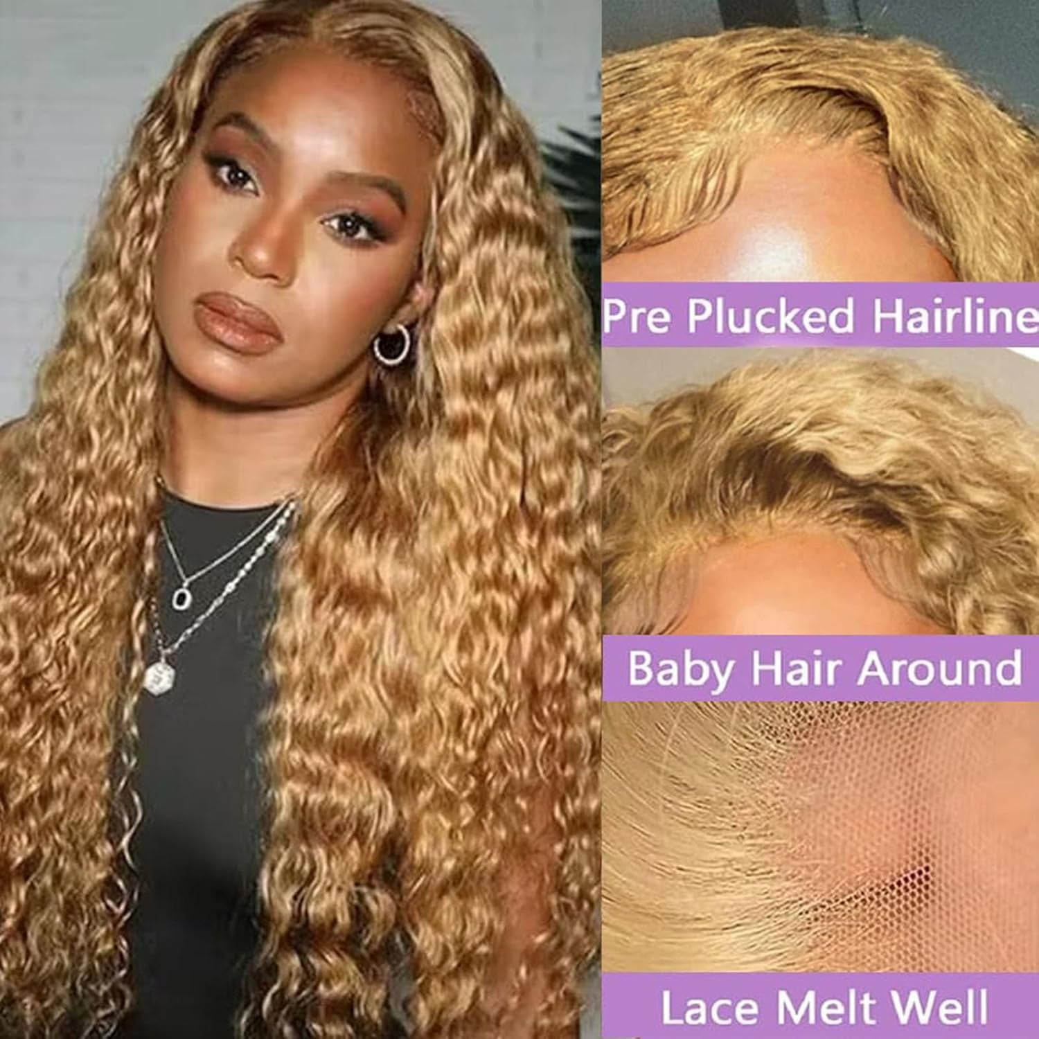 Human Hair Wig 5X5 27 Dark Brown Deep Wave Lace Front Wigs Human Hair Wig 200% Density