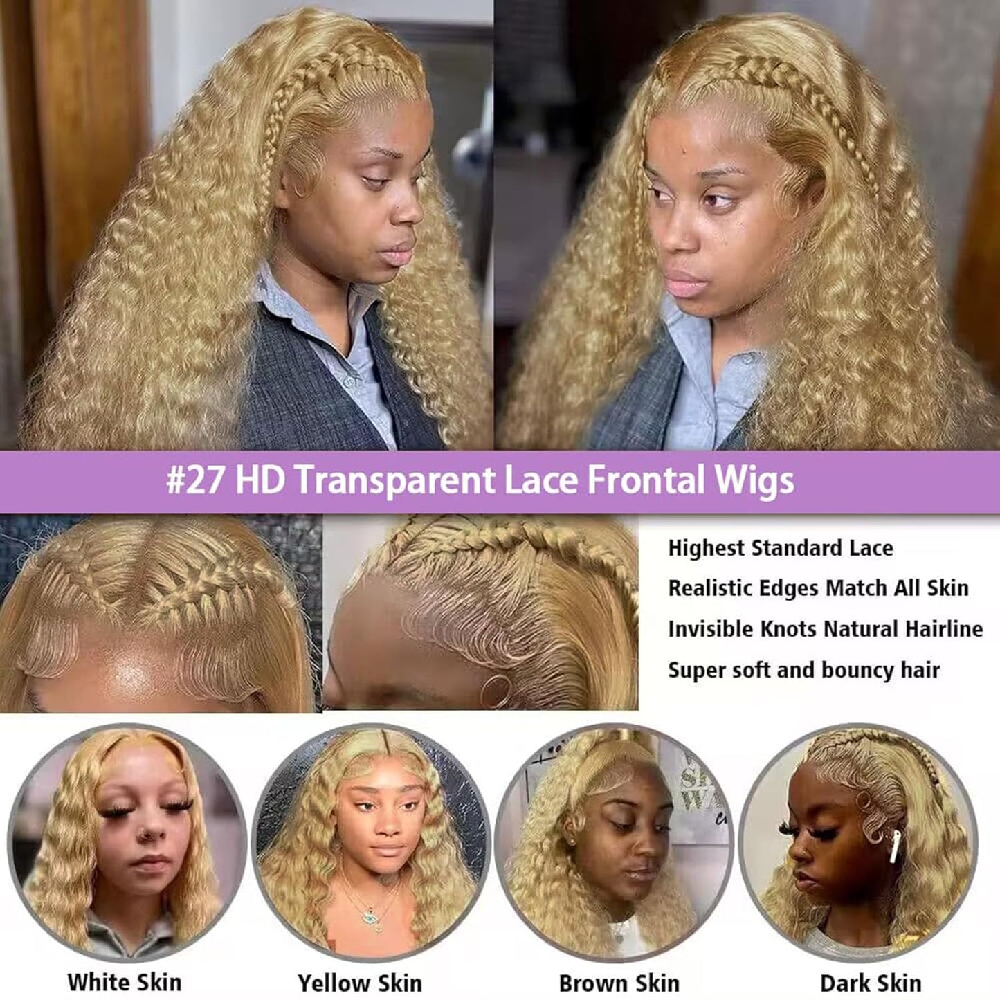 Human Hair Wig 5X5 27 Dark Brown Deep Wave Lace Front Wigs Human Hair Wig 200% Density