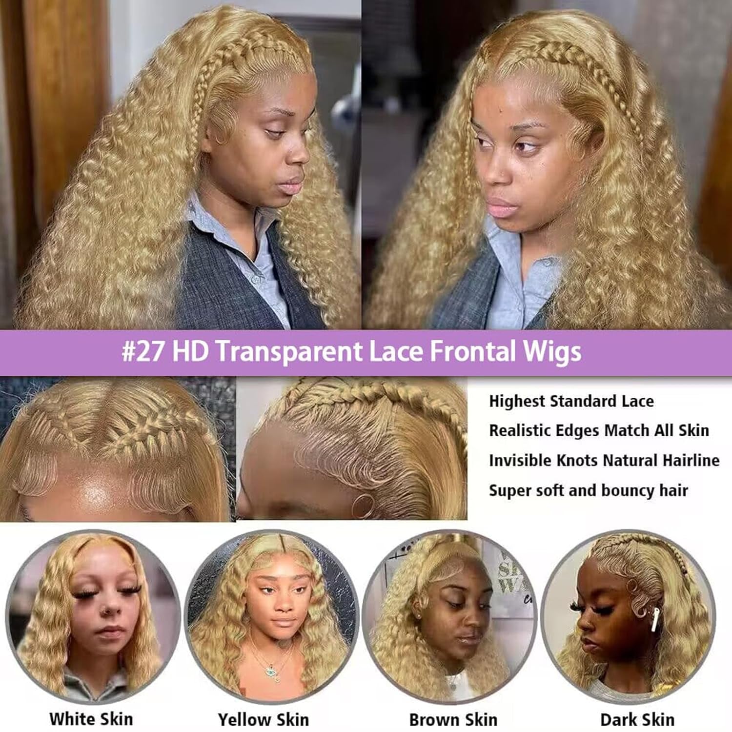 Human Hair Wig 5X5 27 Dark Brown Deep Wave Lace Front Wigs Human Hair Wig 200% Density